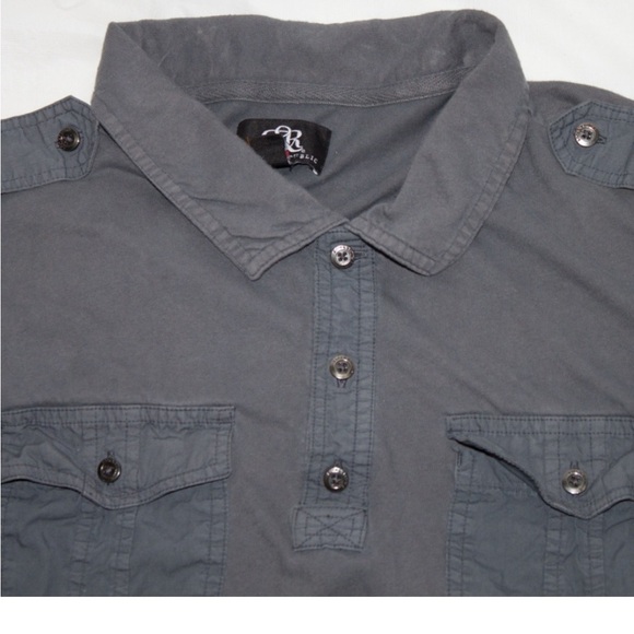 Rock & Republic Mens Short Sleeve Polo Shirt - Picture 1 of 5